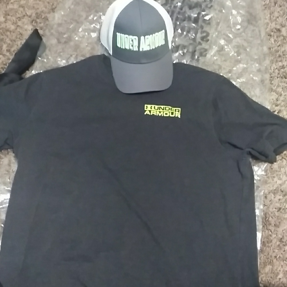 Under Armour cap and t-shirt